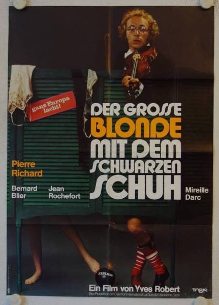 Der grosse Blonde mit dem schwarzen Schuh originales deutsches Filmplakat